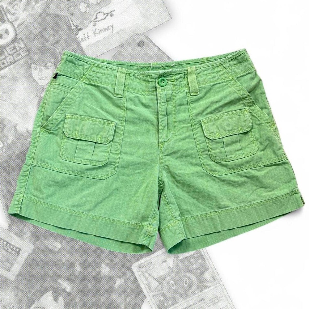 Vintage Ralph Lauren Polo Lime Green Micro Mini Cargo Shorts Y2K 28
